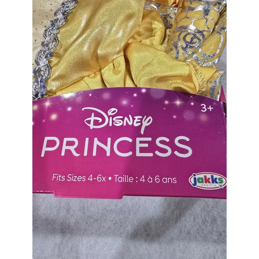 NEW! Disney Princess Belle Costume Dress 4-6x Girls Beauty And The Beast
